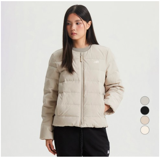 뉴발란스 여성용 액티브 라이트 경량 덕 다운 패딩 점퍼