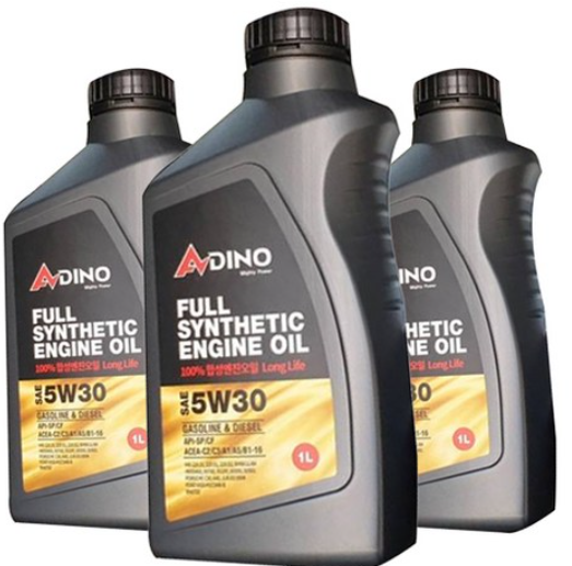 아디노 벨퍼포먼스 롱라이프 가솔린·디젤 엔진오일, 3개, 5W30, 1L
