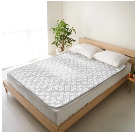 일월 워셔블 카본 온열 전기매트 체크 그레이